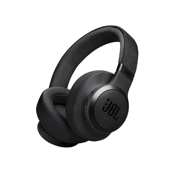 JBL Live 770NC – Wireless Over-Ear Headphones with True Adaptive Noise Cancelling with Smart Ambient, Up to 65 Hours of Battery Life, Comfort-fit Fabric Headband & Carrying Pouch (Black)