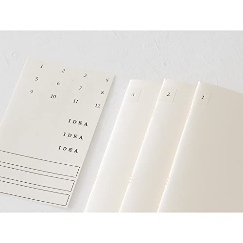 Image of DESIGNPHIL Midori 15305006 Notebook, MD Notebook, Light, A5, Square Ruled, Set of 3, A