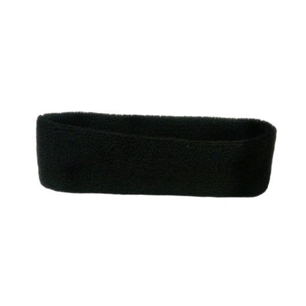 merishopp 3xSweatbands Towel Sports Headband Thin Elastic for Washing Bath Salon Black-picture-6