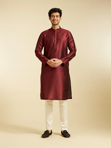 Image of DIWAS BY MANYAVAR Men's Art Silk Self Design Kurta (1pc)