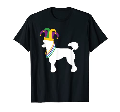 Funny Caniche Mardi Gras - Camiseta para amantes de perros Camiseta