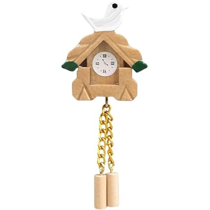 1 Pc Miniature Wooden Clock, 1 / 12 Scale Accessories, 1 / 12 Scale Cuckoo Clock Dollhouse product