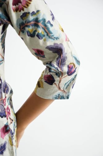 Image of EVANTA Women's Cotton Straight Floral Printed Co-Ord Set (Shinisha2 Co-rd Set)