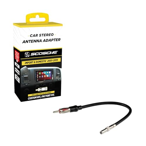 Scosche CRAB Antenna Adapter for Aftermarket Car Stereo Compatible with Select 2001-19 Import and Domestic Vehicles - Radio Antenna Adapter - Car Audio Harness - See Guide Images for Vehicle Fit