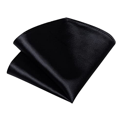 Image of DiBanGu Mens Solid Color Tie and Pocket Square Set Woven Silk Plain Necktie & Handkerchief for Men Wedding Party Formal