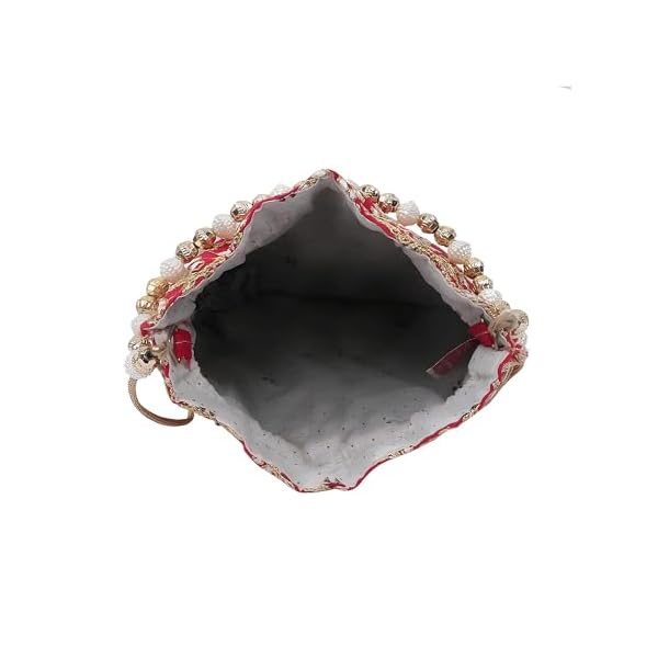 Kuber Industries Silk Embroidered Women Potli Bag (Pink) -CTKTC8812 - Image 7