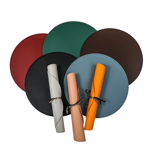 Set de table simili cuir gris pour repas de famille et table moderne
