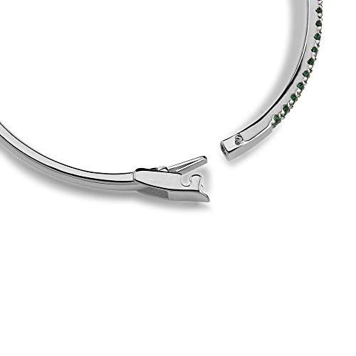 Stacking Created Sapphire Bangle Sterling Silver With Double Saftey Lock Clasp2