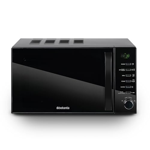 Microondas Brabantia con Función Grill, 20 Litros, Libre Instalación, 13 Programas Automáticos, 6...