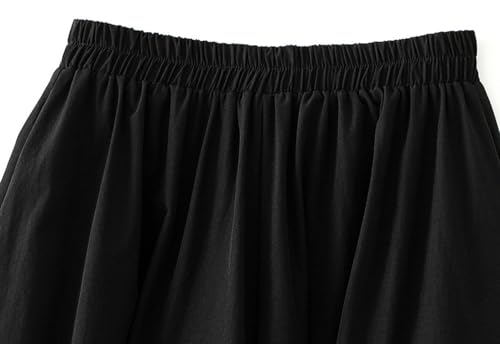 Womens Irregular Pleated Skirt Elastic High Waisted Midi Skirt Asymmetric A-Line Skirts Loose Casual for Prom Party2