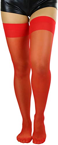 Image of ToBeInStyle Women's Sheer Banded Thigh High Socking w /Opaque Band