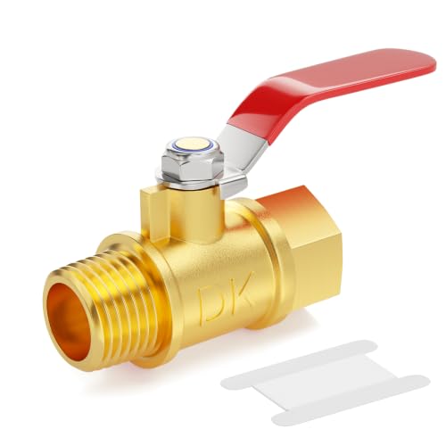 Image of GASHER 1PCS 1 /4 Inch Brass Mini Ball Valve, Shut Off Valve, 1 /4 Inch Male x Female NPT Thread Pipe Fitting