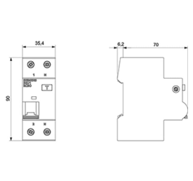 Siemens Interruttore magnetotermico differenziale 4,5ka 1p+n c16 tipo ac 30ma 5su1353-1kk16