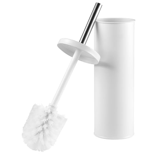 Beldray LA059451WHTFEU7 Cepillo de Tocador y Soporte - Cepillo de Limpieza con Cerdas Rígidas, Soporte Higiénico con Diseño de Tapa, Limpieza Profunda, Delgado Para Fácil Almacenamiento, Blanco
