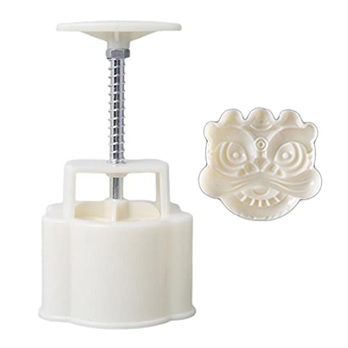 Yushu - Kunststoff Mondkuchenformen, 3D Löwe Formen Design Stempel, Keksausstecher Formen, DIY Backzubehör für Mittelherbstfest, DIY Backen Kekse Werkzeuge Cover