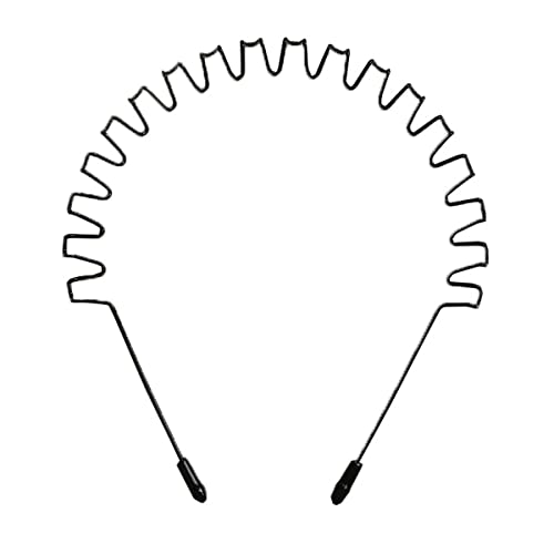 Metal Men Headbands Women Hair Bands, Unisex Black Wavy, Daily Outdoor Sports Headbands, Fashion Simple Elastic Non Slip Hair Accessories (1pcs)