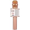 BONAOK Wireless Bluetooth Karaoke Microphone,3-in-1 Portable Handheld Karaoke Mic Speaker Machine Home Party Birthday for All Smartphones PC(Q37 Rose Gold)
