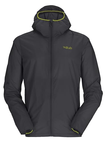 Rab Men's Vital Hoody - Ultralight Windproof Shell Jacket for Hiking, Trail Running, & Climbing - Graphene - Medium