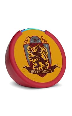 Amazon Echo Pop (newest model) | Officially Licensed Harry Potter Hogwarts Houses | Gryffindor