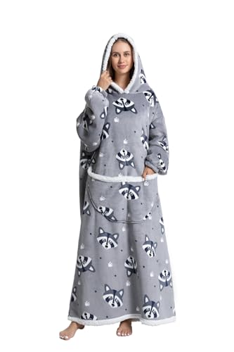 Kawoja Extra Lange Kuscheldecke Hoodie – Oversize Deckenpullover mit...