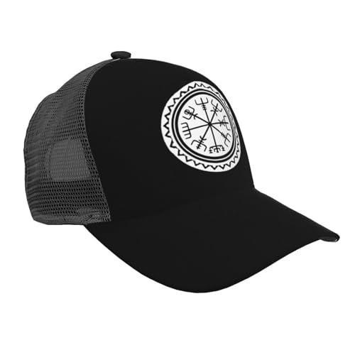 Viking Vegvisir Compass Mesh Baseball Cap - Classic Adjustable Peaked Cap, Trucker Hat for Men and Women