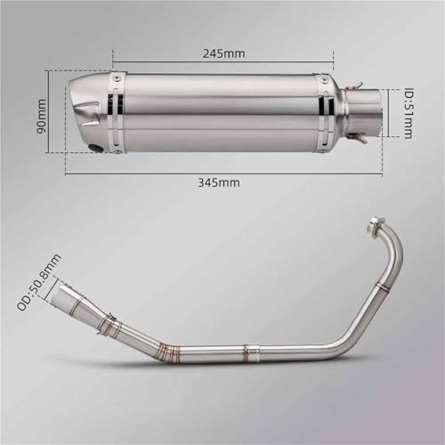 Resonador de escape 51mm para Yamaha R15 V3 y V4 que reduce el ruido estridente del motor 2