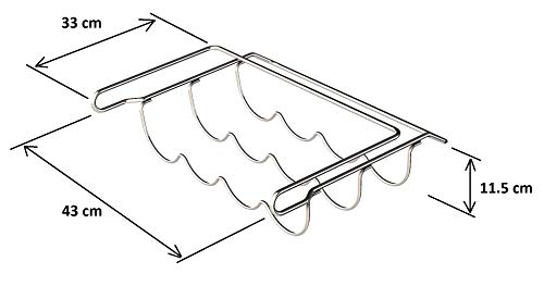 Varrex Universal Kühlschrank Flaschenhalter für 4 Flaschen (max 1.5l) für große Kühlschränke (Chrome)