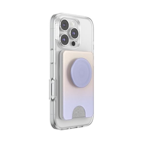 Image of PopSockets Phone Wallet for MagSafe, Phone Card Holder with Grip, Cute - Metallic Morning Haze