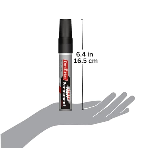 Image of Jumbo Permanent Marker Set | Large Chisel Tip Permanent Marker Pens | Waterproof & Smudge Proof Ink | Works on Cardboard, Plastic, Metal, Wood, Fabric & Glass | Pack of 2 Black Colour