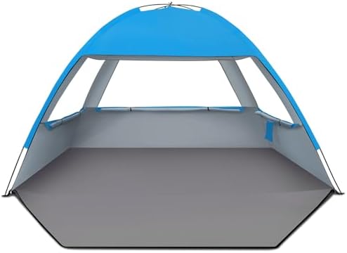 Venustas Beach Tent Sun Shelter for 3/4-5/6-7/8-10 Person, UPF 50+ UV Protection Beach Canopy, Lightweight and Easy Setup Cabana, Portable Shade Tent