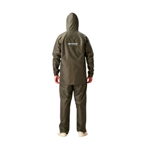 Image of ZEEL Rain Coat For Men with Adjustable Hood, Polyester Waterproof Full Sleeves Raincoat, Top and Bottom Set Rainwear, Front Zip with Flap, Lightweight Raincoat (EWF74, Olive, XL)