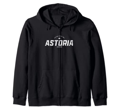 Logotipo deportivo deportivo vintage de Astoria Oregon OR Sudadera con Capucha