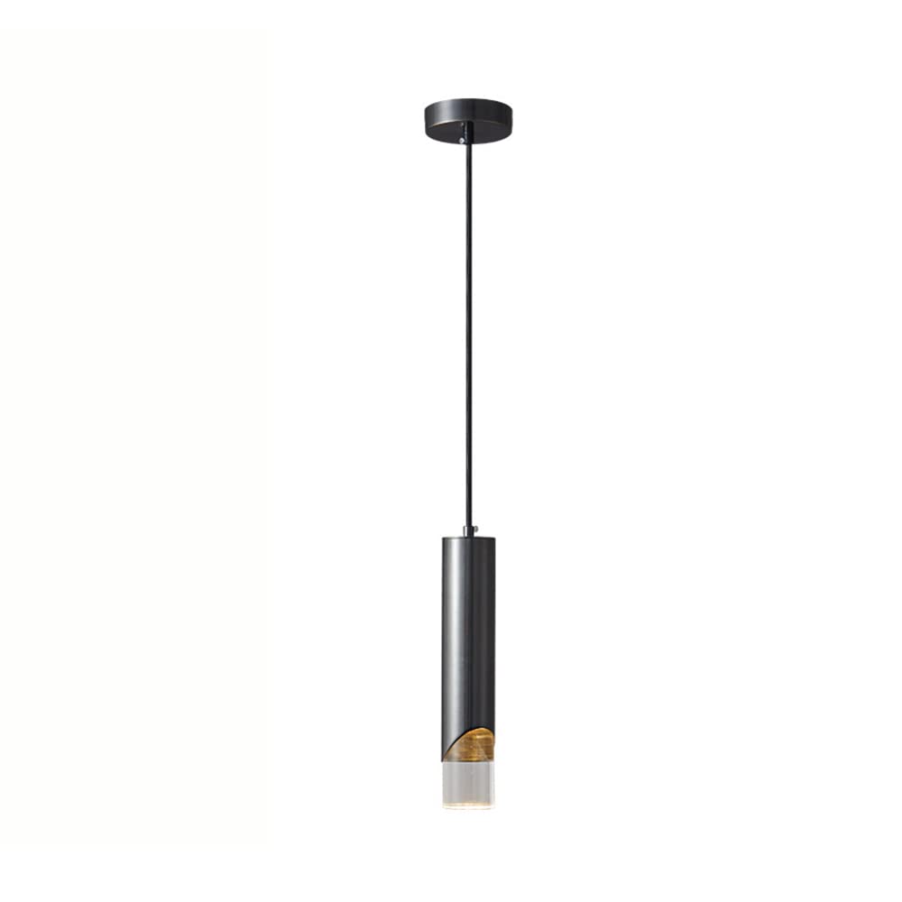Plafonnier LED 7W en cuivre tube long luminaire suspendu minimaliste