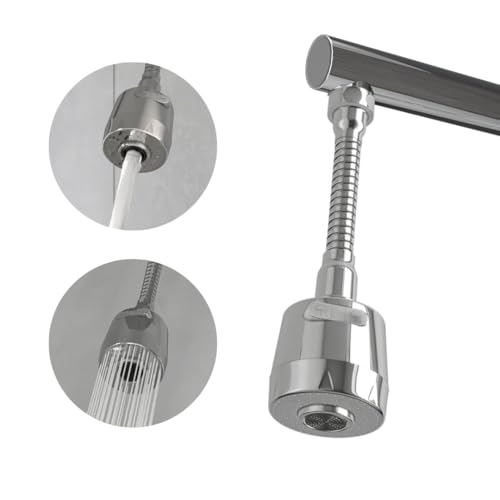 Image of Kitchen Faucet Extender, Chrome Plated, 3-Mode Spray Head, Flexible Extension (360 Degree Water Faucet)