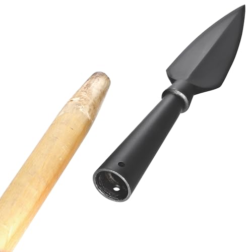 Armory Replicas™ Bloodborne Raider High Carbon Steel Leaf Shaped Sharpened Spear Head | Black Style Butt Cap.