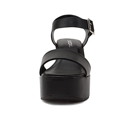 Soda Launch ~ Women Open Toe Ankle Strap Platform Chunky High Heeled Sandal3