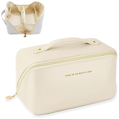 1PCS Borsa Cosmetica da Viaggio Donna in Morbida Pelle PU, Grande Capacità, Organizer Porta Toilette Trucchi