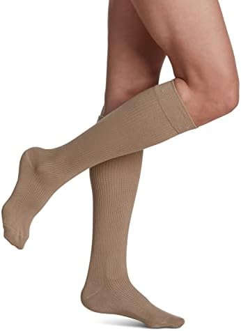 Sigvaris Casual Cotton Women's Calf High Compression Socks, 15-20mmHg