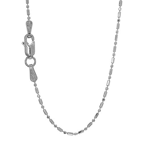 14k Solid Gold 1mm Bar Bead Ball Chain Necklace 16" 18" 20"2