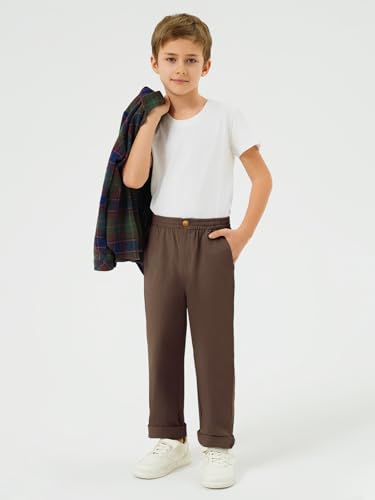 Image of Haloumoning Boys School Uniform Chino Pants Kids Twill Pants 5-14 Years
