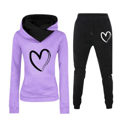 Image of Women's Tracksuit Set Hoodie Tracksuit Womens Leisure Suits Ladies 2 Piece Warm Outfit Full Set Activewear Gym Wear Jogger Track Suits Womens Clothes Warm Outfit FullActivewear Gym Wear Sportwear