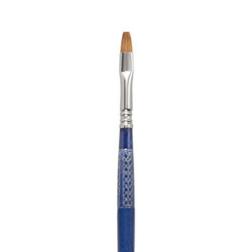 Escoda Optimo Series Artist Oil & Acrylic Long Handle Paint Brush, Pure Kolinsky, Bright, Size 8 #TOP1