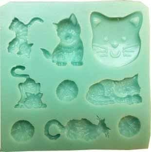 Cake Silicone Cat Mold - 9-pack