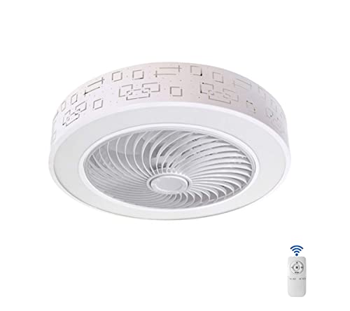 Ventilador de Techo con Luz Lámpara LED 36W Invisible App Control con Mando a Distancia Luz Regulable Fría/Neutra/Cálida Φ51*H24cm Decoración de Interiores Plafón de lluminación
