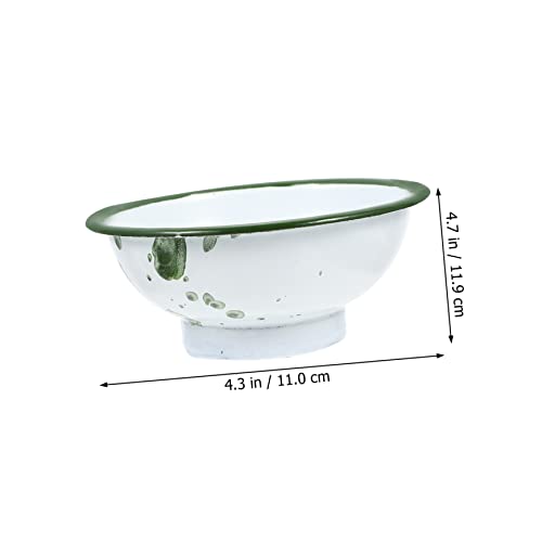 Healvian 4 Peças Tigela De Esmalte Vintage Enfeite Recipiente Grande Tigela De Cerâmica Grande Tigel