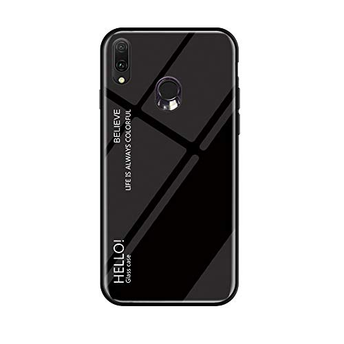 MadBee Cover per ASUS Zenfone Max PRO M2 ZB631KL [con Pellicola Proteggi Schermo],Custodia Protettiva in Vetro Temperato 9H [Motivo in Marmo] + Cornice Paraurti in Silicone Morbido Case (Nero)