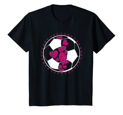 Niños Heart Soccer Ball - Camisetas de fútbol para niña con texto "Toddler Girls" Camiseta