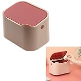 Mini Poubelle Plastique De Bureau - Table Avec Couvercle En Corbeille Panier DéChets Facile à Utiliser Presse Portable Cuisine SéJour Type Home Office Chambre Salle Bains Rouge