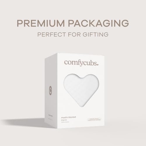 Image of Comfy Cubs Muslin Blanket for Adults King 108 inch x 90 inch - 6 Layer Soft, Breathable & Lightweight Muslin Adult Blanket - Machine Washable & Designed in The US Bedding for All Seasons - White