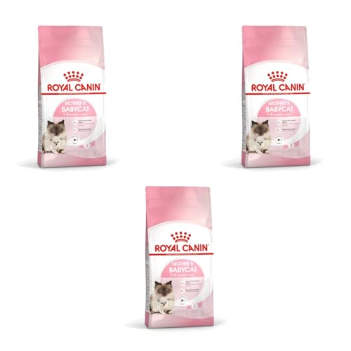 Royal Canin Mother & Babycat Trockenfutter | 3er Pack | 3 x 400 g | Für tragende und säugende Katzen | Alleinfuttermittel speziell für die Mutterkatze und ihre Welpen